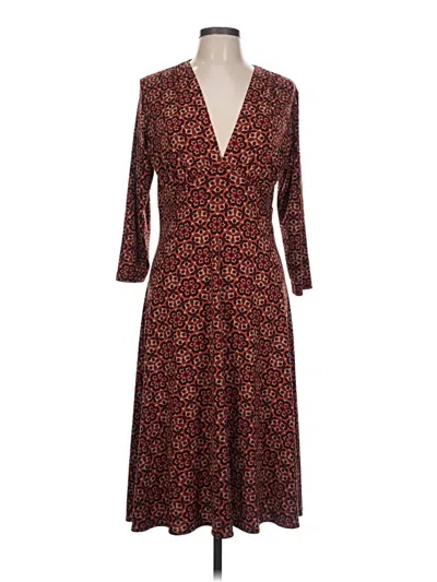 Pre-owned Dressbarn Casual Dress In Burgundy
