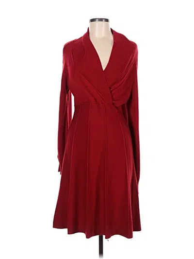 Pre-owned Dressbarn Casual Dress In Burgundy