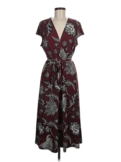 Pre-owned Dressbarn Casual Dress In Burgundy