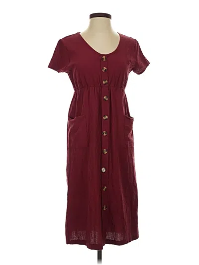 Pre-owned Dressbarn Casual Dress In Burgundy