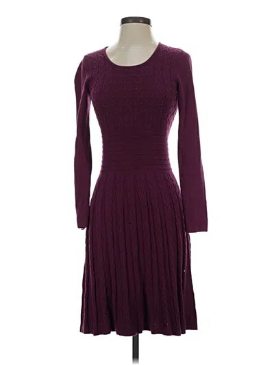 Pre-owned Dressbarn Casual Dress In Burgundy