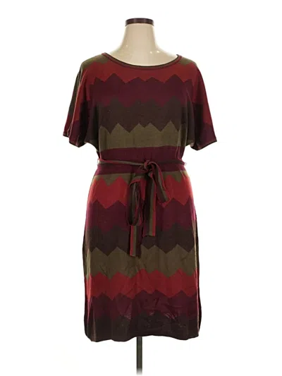 Pre-owned Dressbarn Casual Dress In Burgundy