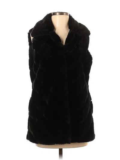 Pre-owned Dressbarn Faux Fur Vest In Black