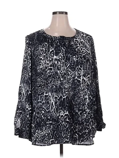 Pre-owned Dressbarn Long Sleeve Blouse In Black