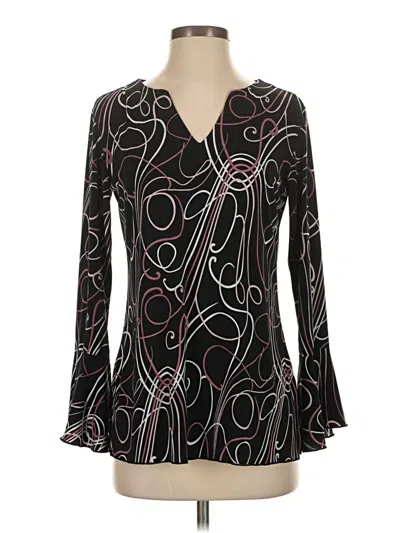 Pre-owned Dressbarn Long Sleeve Blouse In Black
