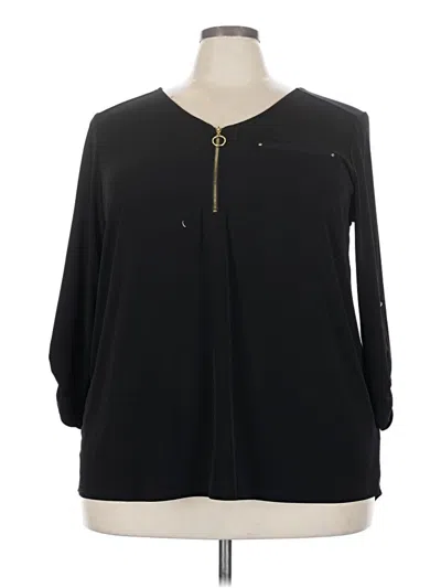Pre-owned Dressbarn Long Sleeve Blouse In Black