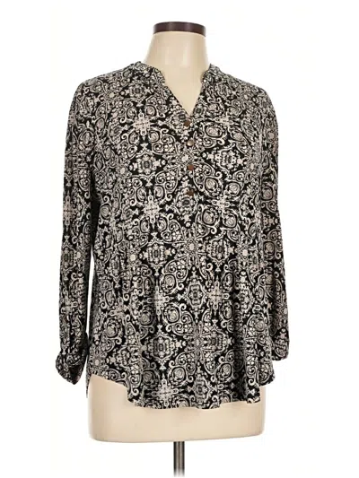 Pre-owned Dressbarn Long Sleeve Blouse In Black