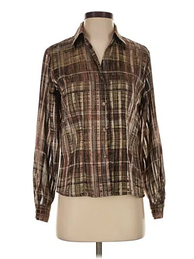 Pre-owned Dressbarn Long Sleeve Blouse In Brown