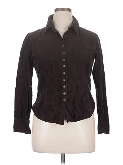 Pre-owned Dressbarn Long Sleeve Blouse In Brown