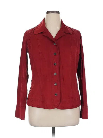 Pre-owned Dressbarn Long Sleeve Blouse In Burgundy