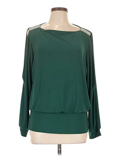 Pre-owned Dressbarn Long Sleeve Blouse In Green