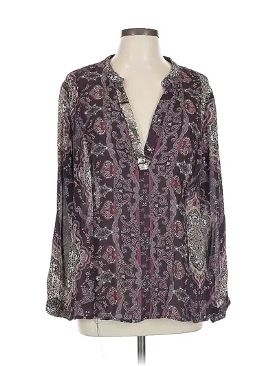 Pre-owned Dressbarn Long Sleeve Blouse In Purple