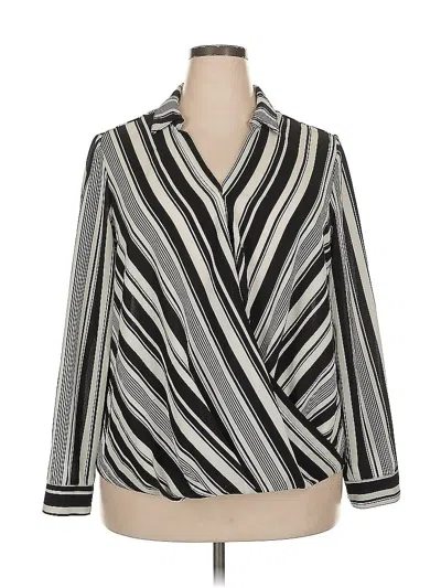 Pre-owned Dressbarn Long Sleeve Blouse In Silver