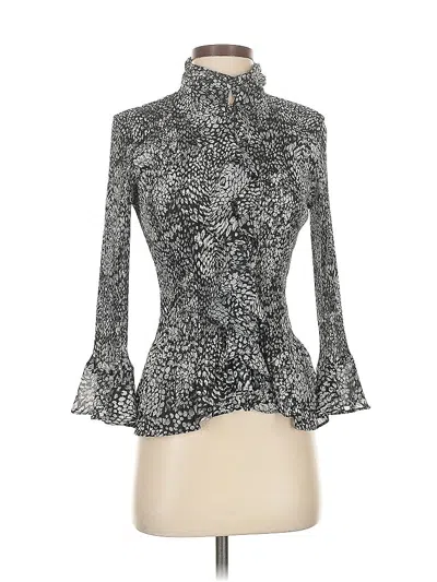 Pre-owned Dressbarn Long Sleeve Blouse In Silver