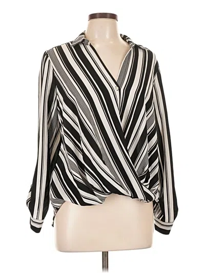 Pre-owned Dressbarn Long Sleeve Blouse In Silver