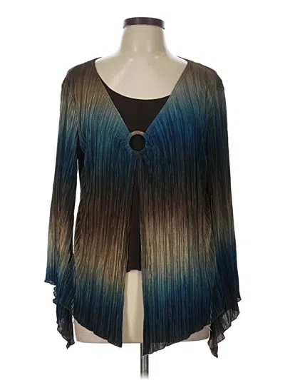 Pre-owned Dressbarn Long Sleeve Blouse In Teal