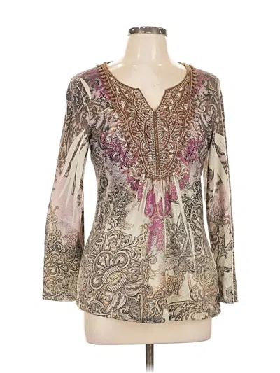 Pre-owned Dressbarn Long Sleeve Blouse In White