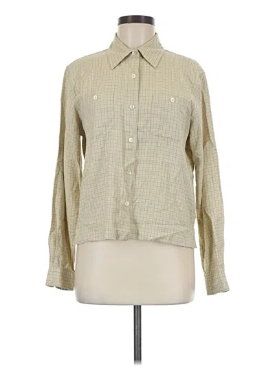 Pre-owned Dressbarn Long Sleeve Button Down Shirt In Ivory