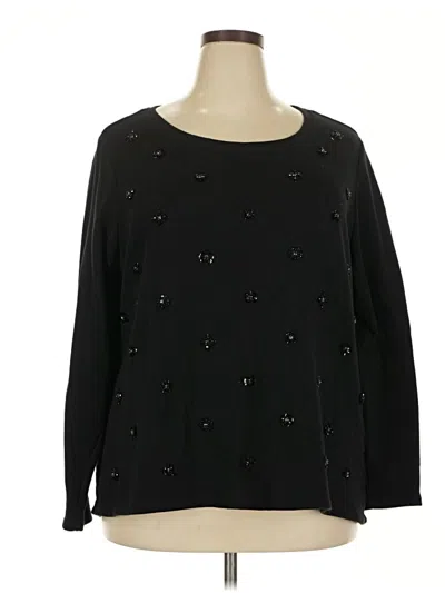 Pre-owned Dressbarn Long Sleeve Top In Black