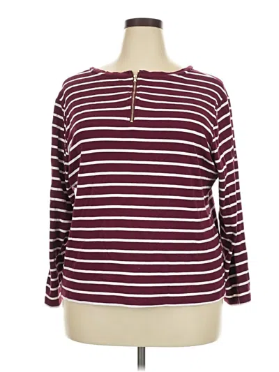 Pre-owned Dressbarn Long Sleeve Top In Burgundy