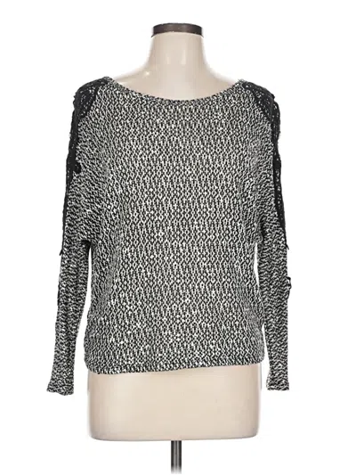 Pre-owned Dressbarn Long Sleeve Top In Silver