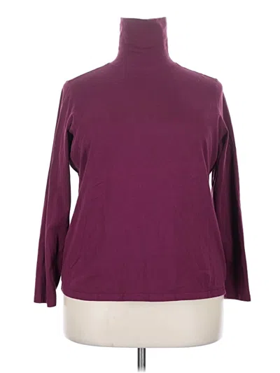 Pre-owned Dressbarn Long Sleeve Turtleneck In Burgundy