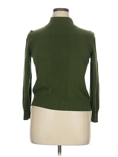 Pre-owned Dressbarn Long Sleeve Turtleneck In Green