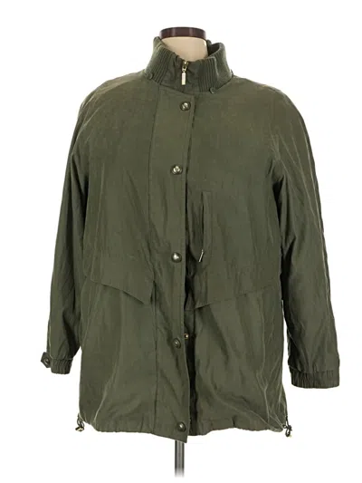Pre-owned Dressbarn Raincoat In Green
