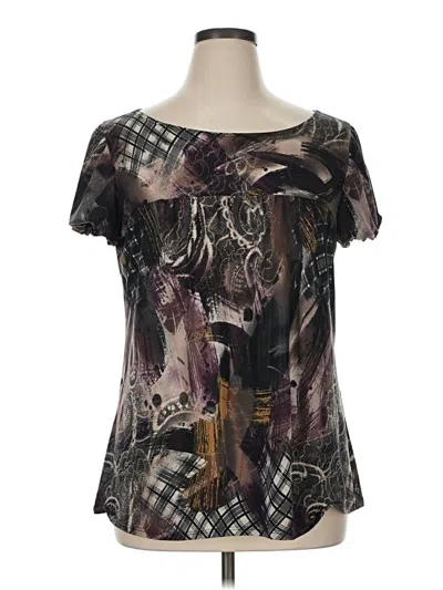 Pre-owned Dressbarn Short Sleeve Blouse In Black