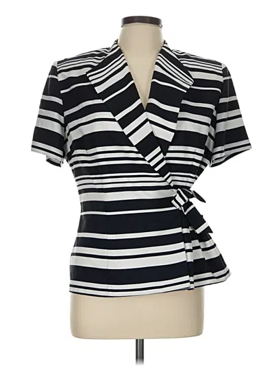 Pre-owned Dressbarn Short Sleeve Blouse In Black