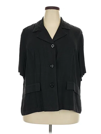 Pre-owned Dressbarn Short Sleeve Blouse In Black