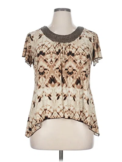 Pre-owned Dressbarn Short Sleeve Blouse In Brown