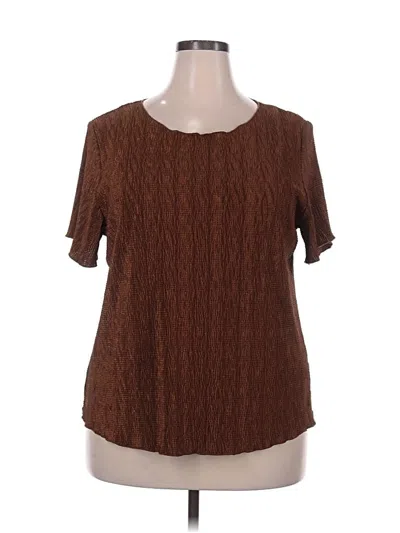 Pre-owned Dressbarn Short Sleeve Blouse In Brown