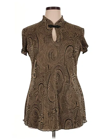 Pre-owned Dressbarn Short Sleeve Blouse In Brown