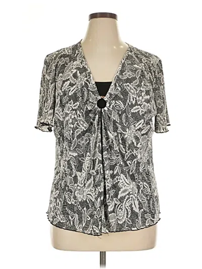 Pre-owned Dressbarn Short Sleeve Blouse In Gray