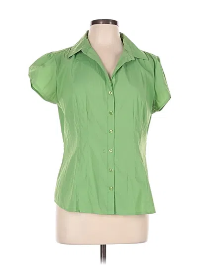 Pre-owned Dressbarn Short Sleeve Blouse In Green