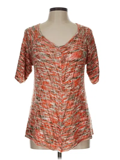 Pre-owned Dressbarn Short Sleeve Blouse In Orange