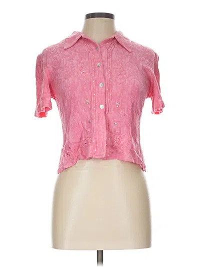 Pre-owned Dressbarn Short Sleeve Blouse In Pink