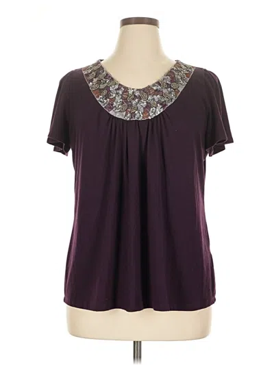 Pre-owned Dressbarn Short Sleeve Blouse In Purple