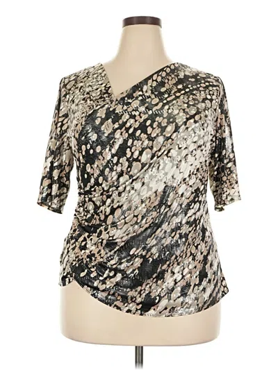 Pre-owned Dressbarn Short Sleeve Blouse In Silver