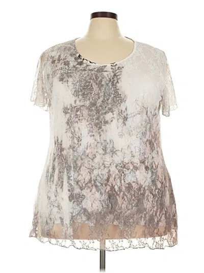 Pre-owned Dressbarn Short Sleeve Blouse In Silver