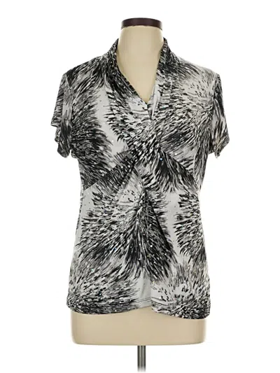 Pre-owned Dressbarn Short Sleeve Polo Shirt In Silver