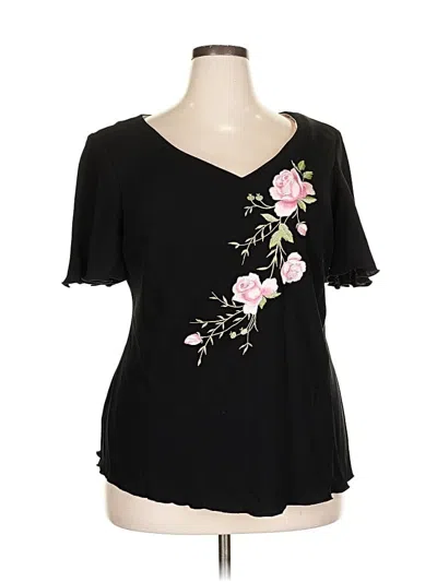 Pre-owned Dressbarn Short Sleeve Top In Black
