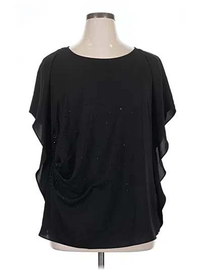 Pre-owned Dressbarn Short Sleeve Top In Black