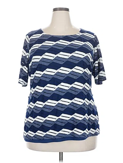 Pre-owned Dressbarn Short Sleeve Top In Blue
