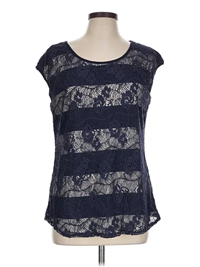 Pre-owned Dressbarn Short Sleeve Top In Blue
