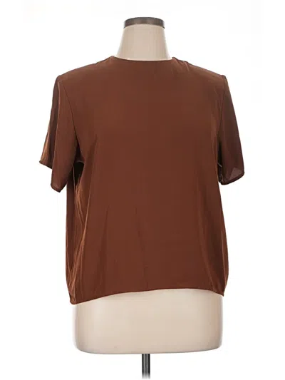 Pre-owned Dressbarn Short Sleeve Top In Brown