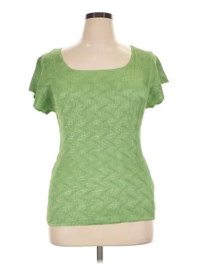 Pre-owned Dressbarn Short Sleeve Top In Green
