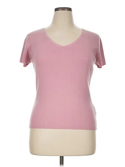 Pre-owned Dressbarn Short Sleeve Top In Pink