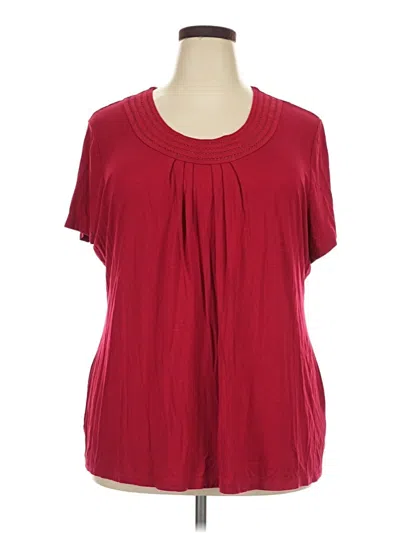 Pre-owned Dressbarn Short Sleeve T-shirt In Burgundy